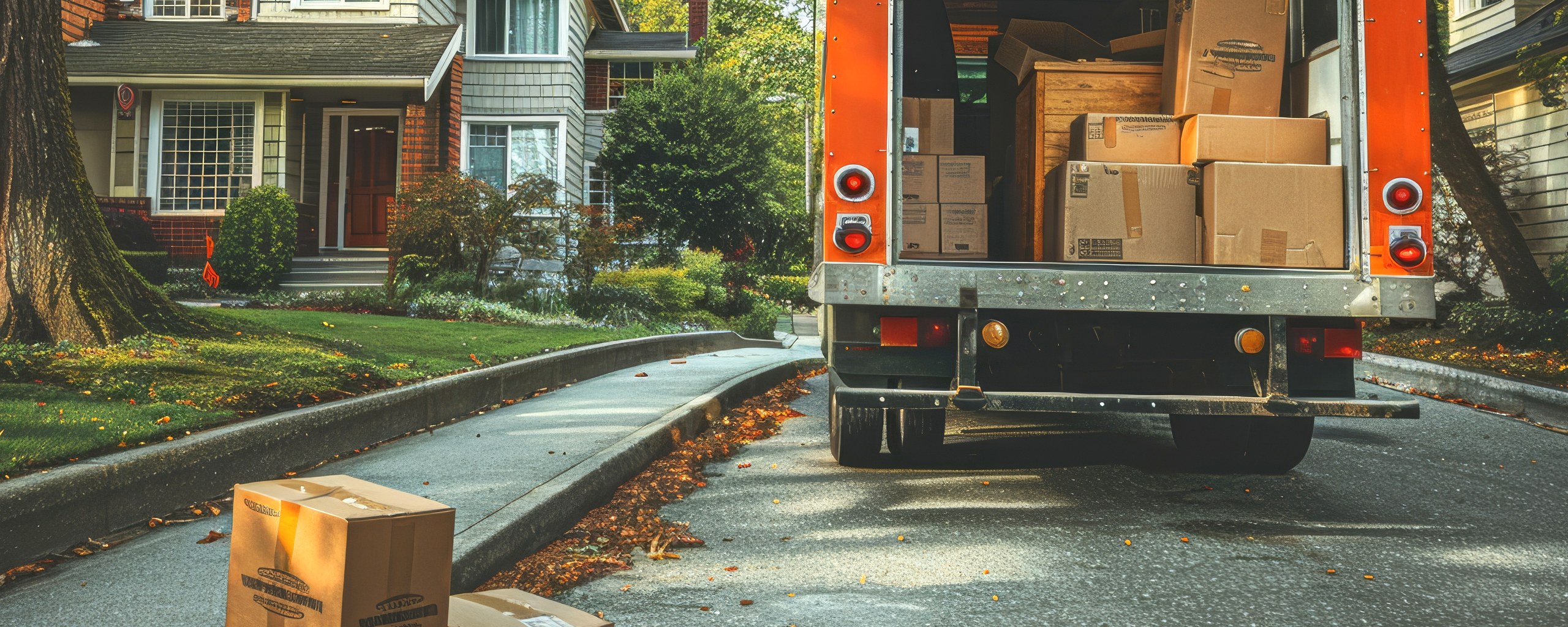 Moving truck and crew serving Warwick, Rhode Island