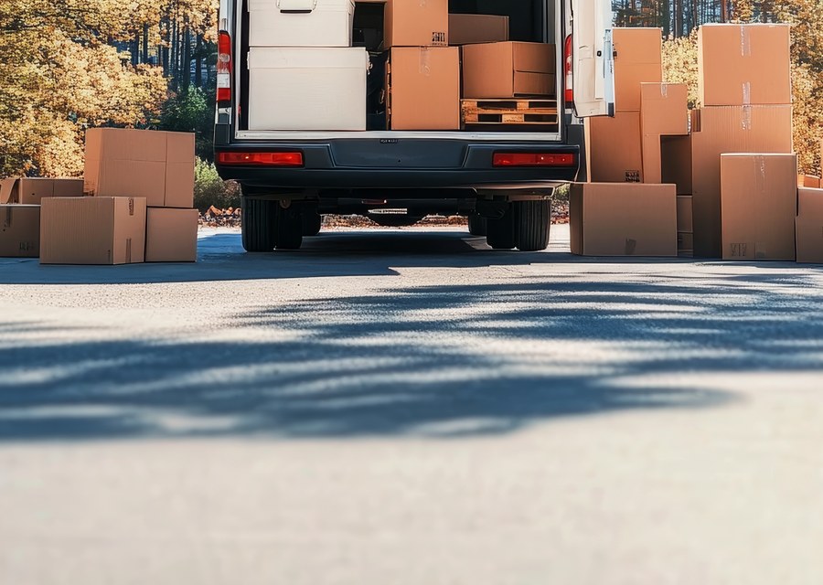 Movers loading a truck in Lincoln, Nebraska