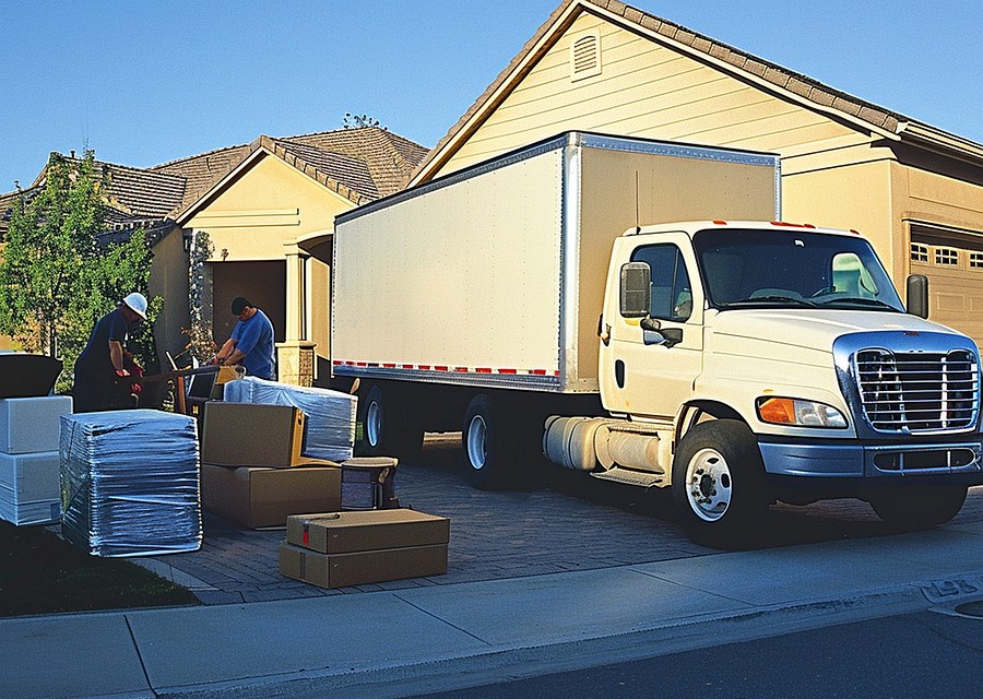 Movers loading a truck in Tuscaloosa, Alabama
