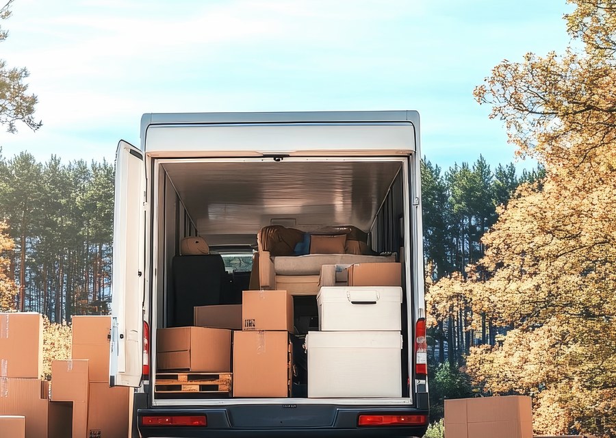 Movers loading a truck in Warren, Michigan