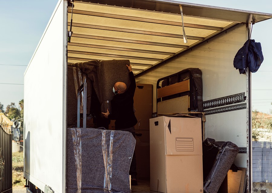 Movers loading a truck in Durham, North Carolina