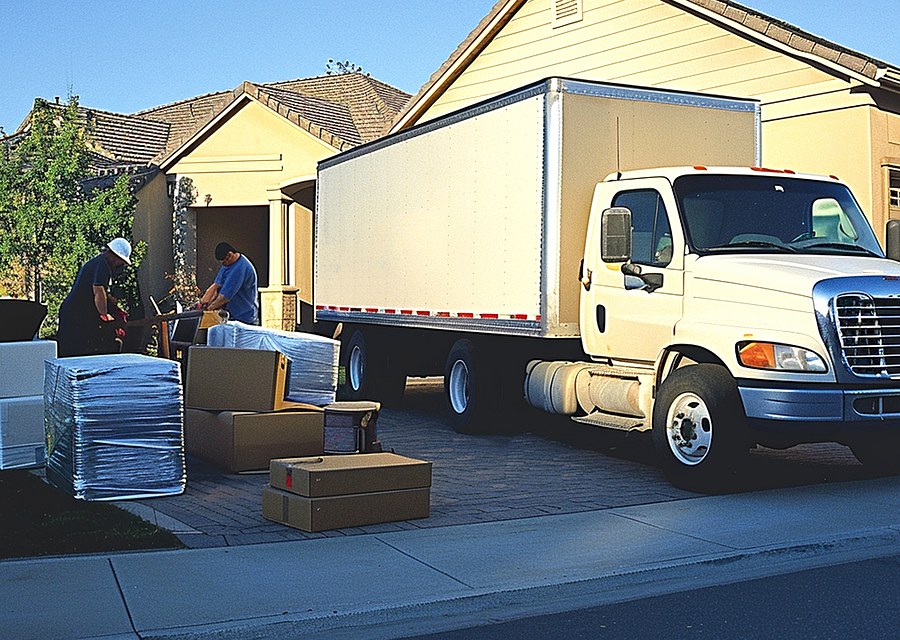 Movers loading a truck in Denver, Colorado