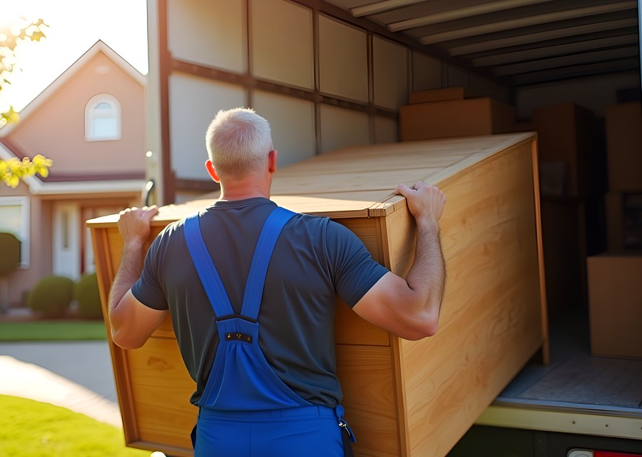Movers loading a truck in Fort Worth, Texas
