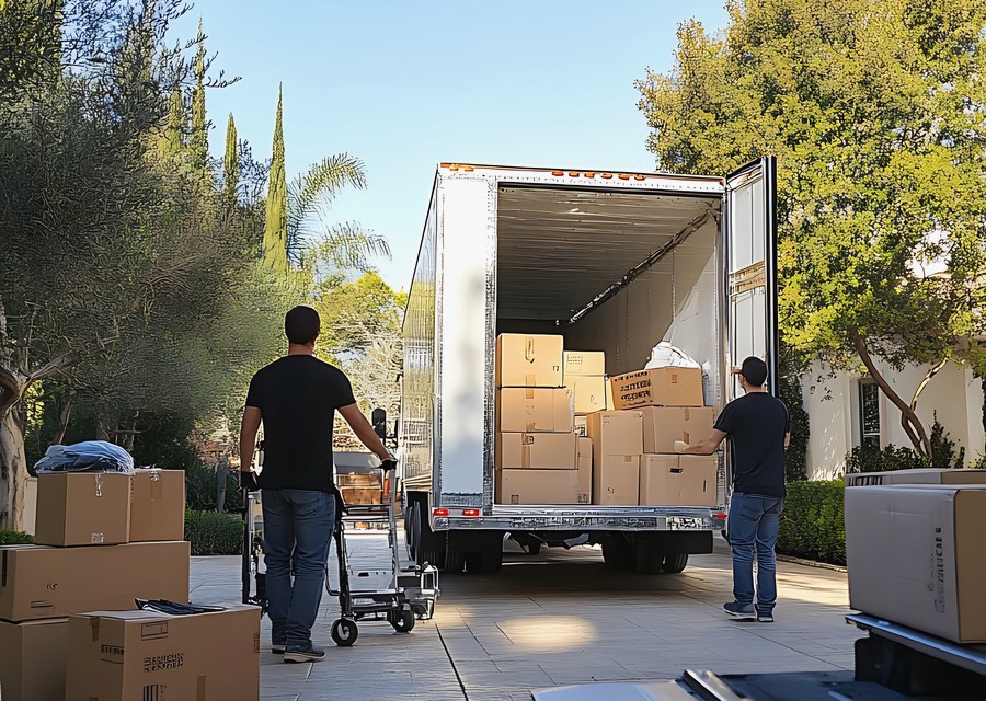 Movers loading a truck in Kansas City, Kansas