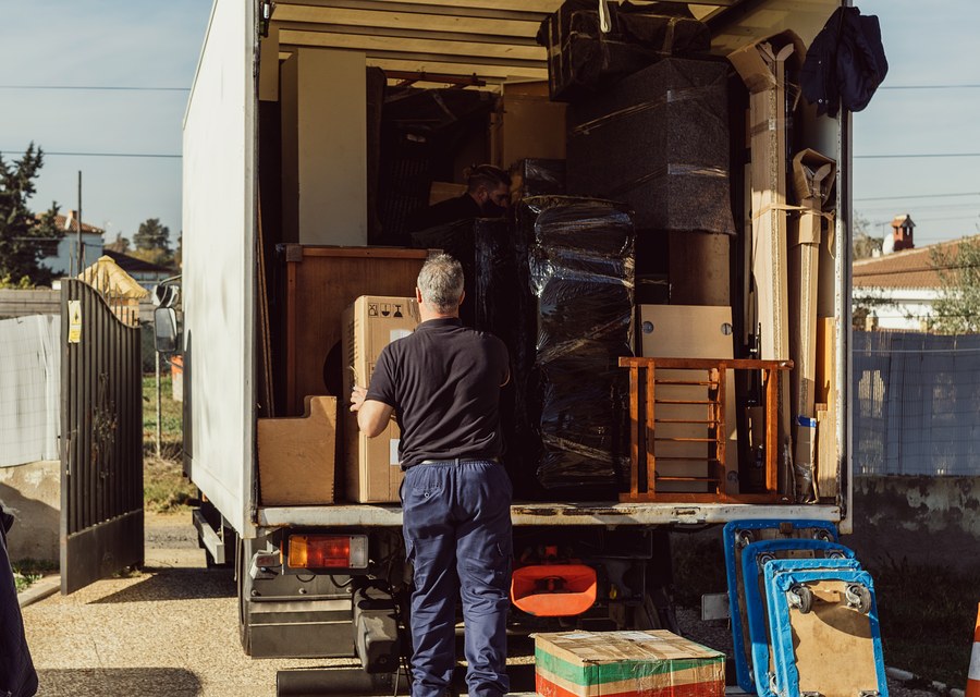 Movers loading a truck in Little Rock, Arkansas