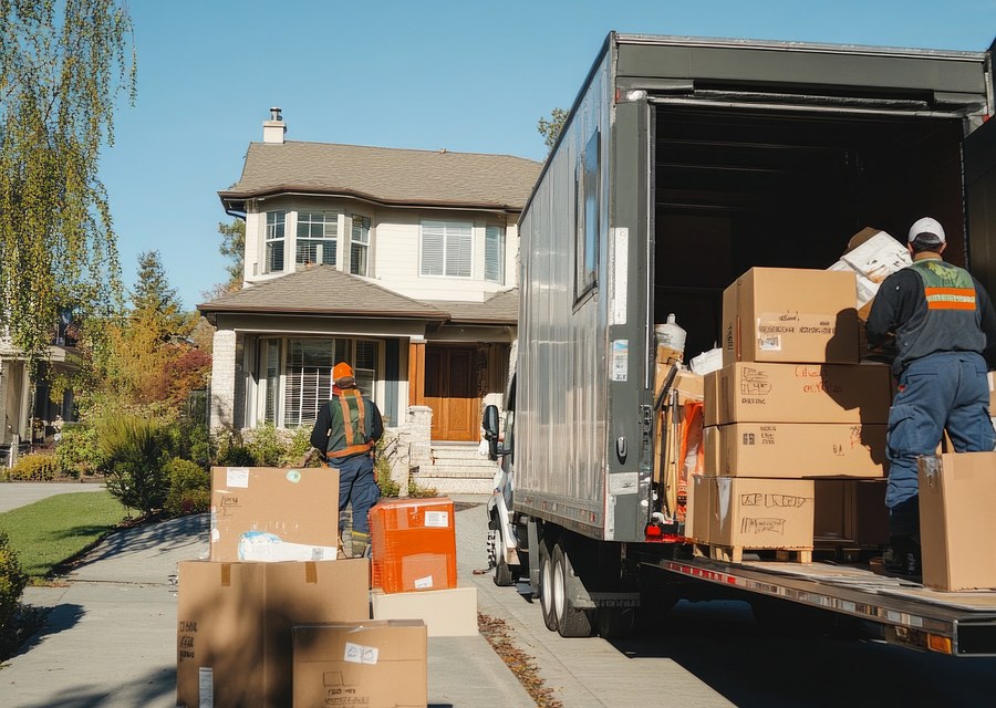 Movers loading a truck in Las Cruces, New Mexico
