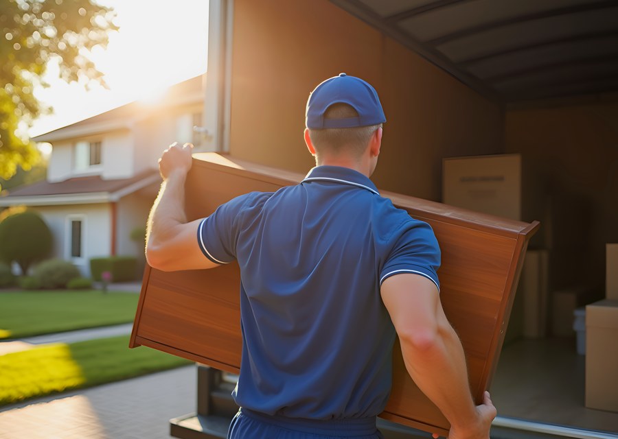 Movers loading a truck in Chicago, Illinois