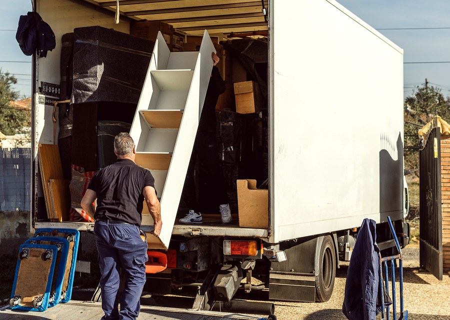 Movers loading a truck in Edina, Minnesota