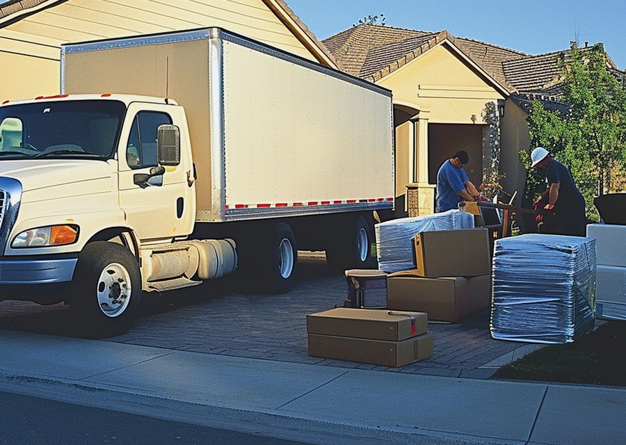 Movers loading a truck in Wichita, Kansas