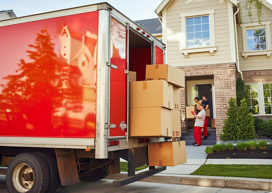 Movers loading a truck in Fort Collins, Colorado