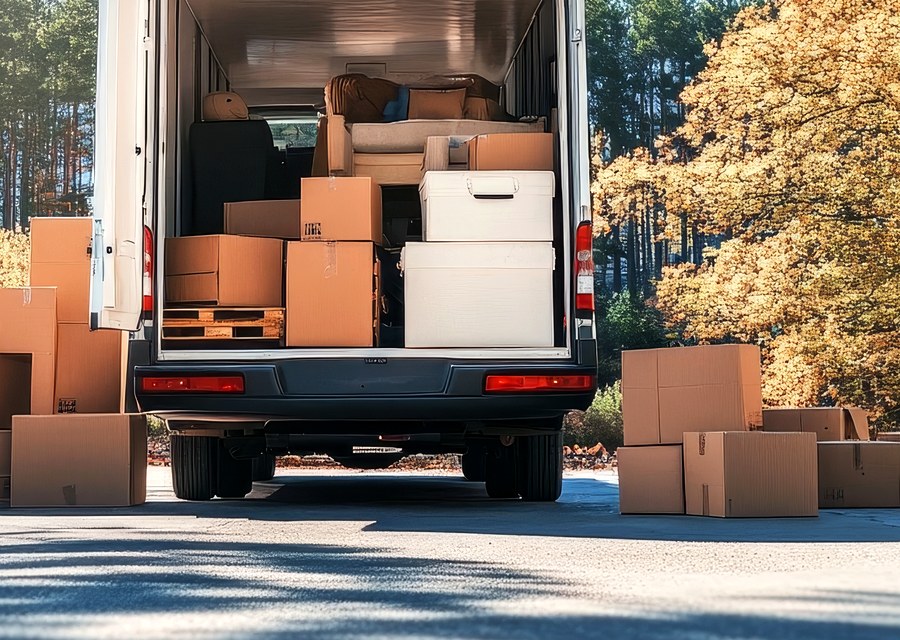 Movers loading a truck in Chesapeake, Virginia