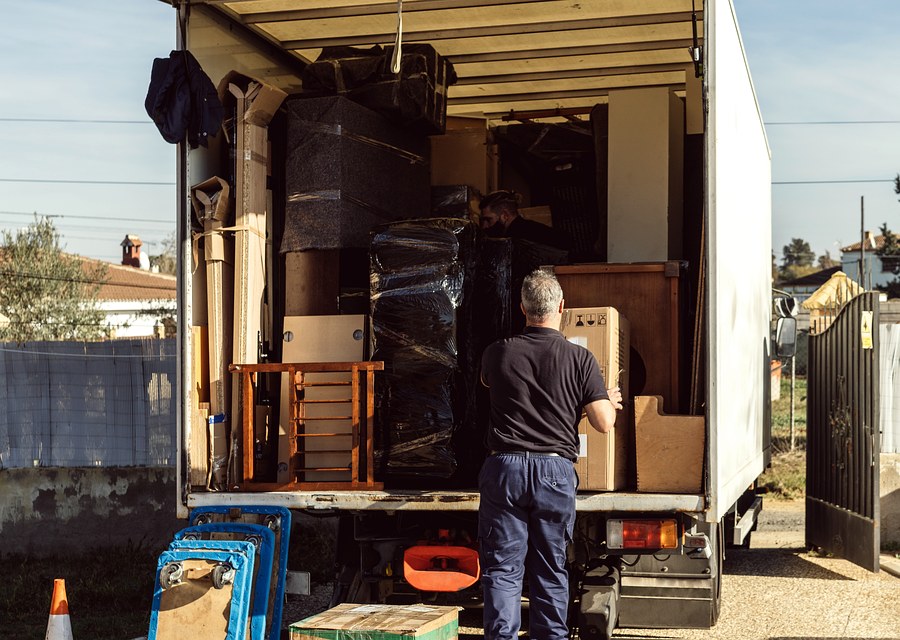 Movers loading a truck in Indianapolis, Indiana