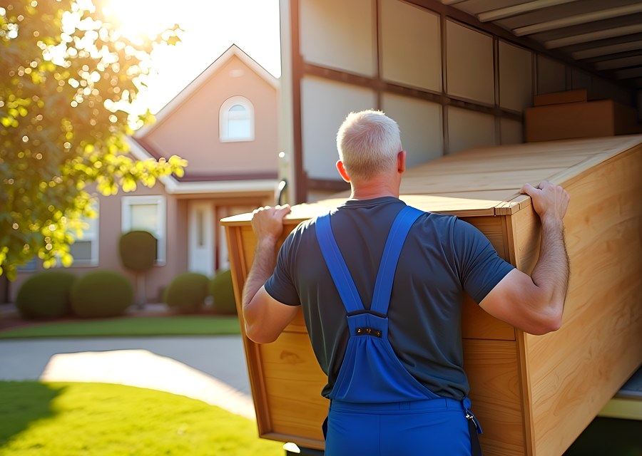 Movers loading a truck in Hastings, Nebraska