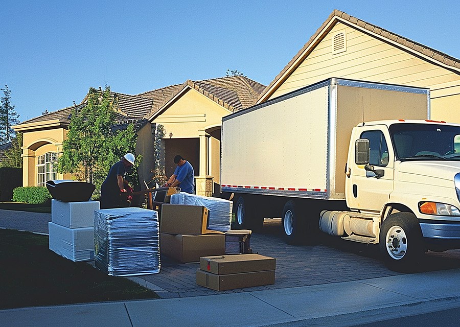 Movers loading a truck in Colorado Springs, Colorado