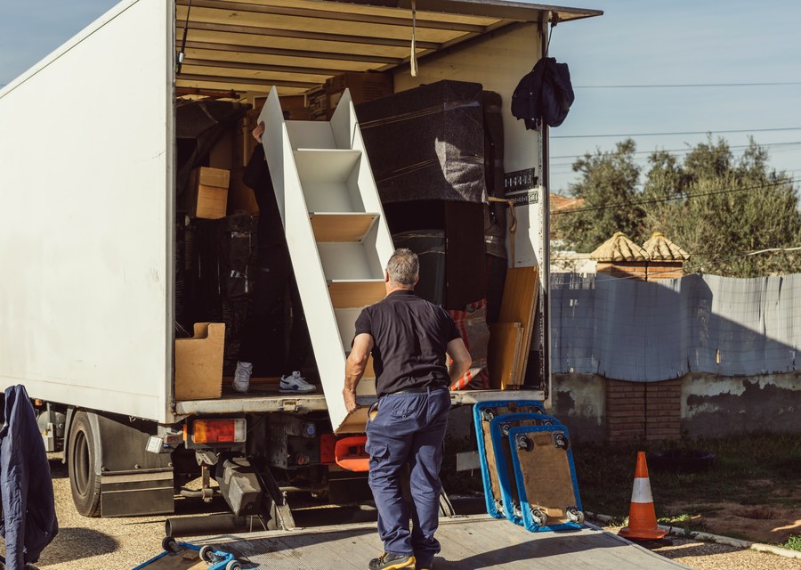 Movers loading a truck in San Antonio, Texas