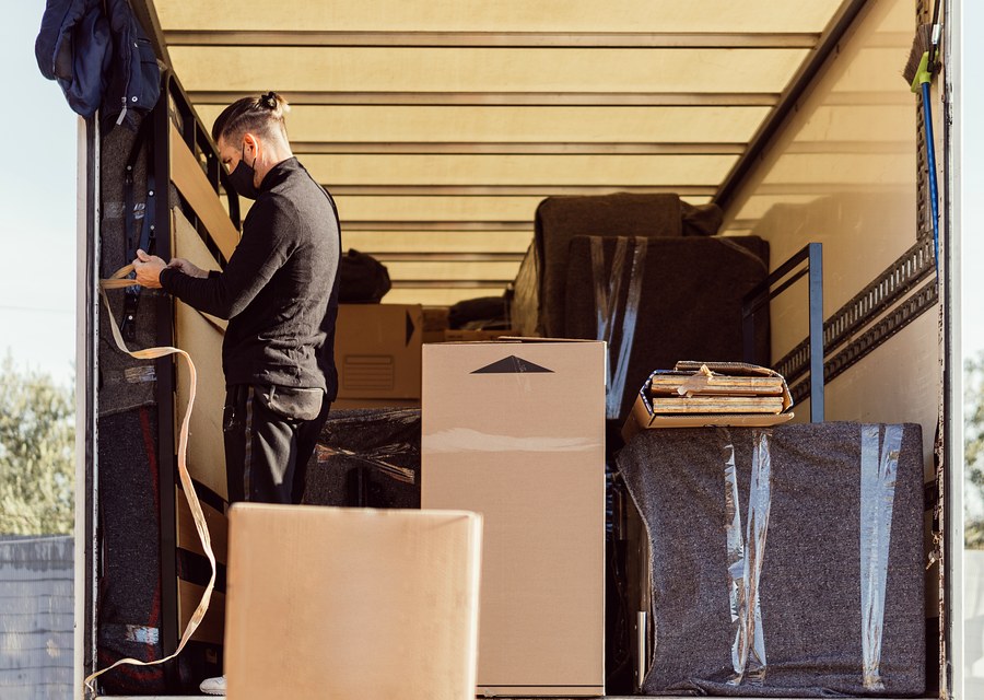 Movers loading a truck in Cedar Rapids, Iowa