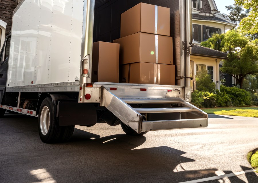 Movers loading a truck in Kearney, Nebraska