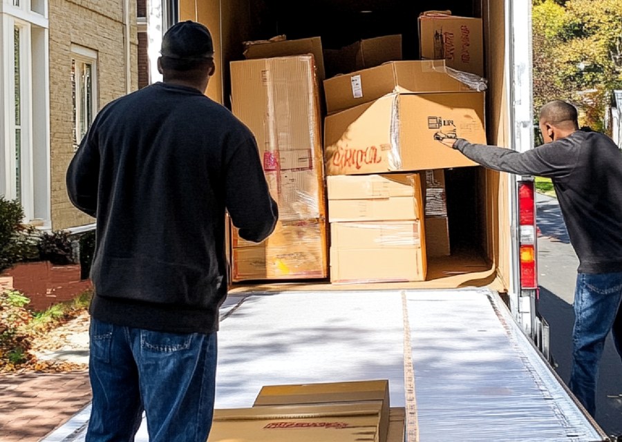 Movers loading a truck in Knoxville, Tennessee