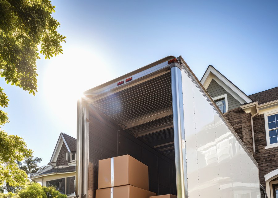 Movers loading a truck in Milwaukee, Wisconsin
