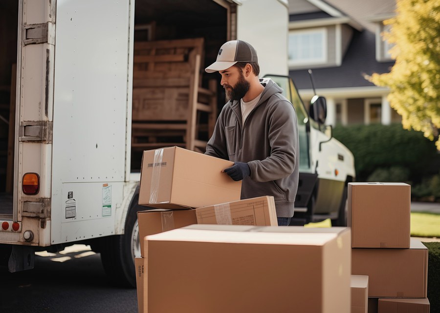 Movers loading a truck in Harrisburg, Pennsylvania