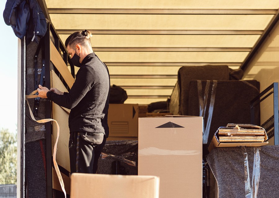 Movers loading a truck in Cedar Rapids, Iowa