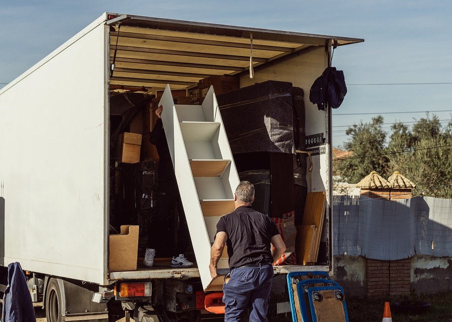 Movers loading a truck in San Jose, California