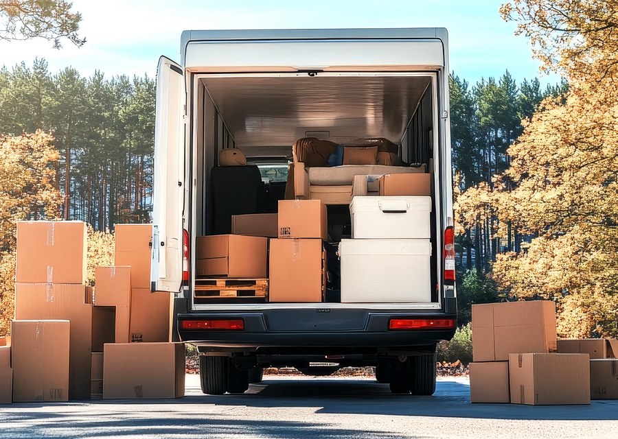 Movers loading a truck in Coralville, Iowa