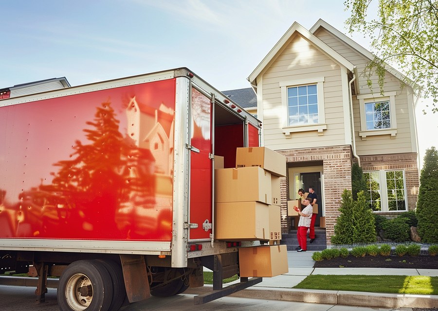 Movers loading a truck in Fort Worth, Texas