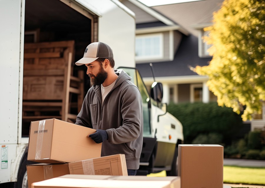Movers loading a truck in Gresham, Oregon