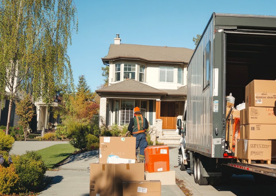Movers loading a truck in Erie, Pennsylvania