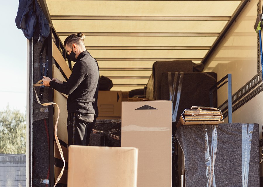 Movers loading a truck in Omaha, Nebraska