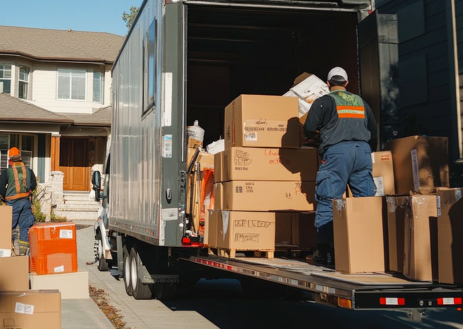 Movers loading a truck in San Antonio, Texas
