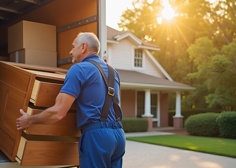 Movers loading a truck in Lawton, Oklahoma