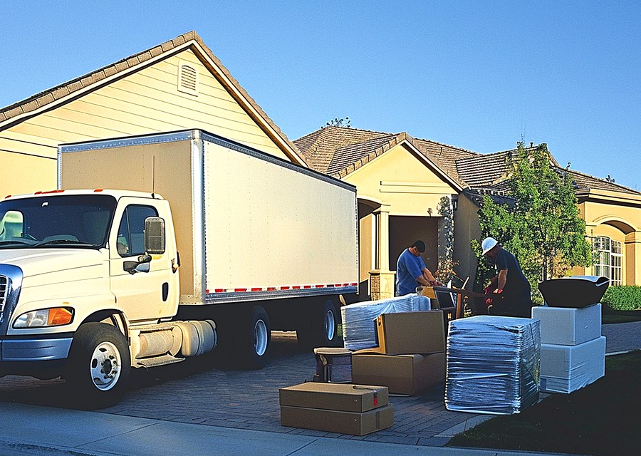 Movers loading a truck in Dover, Delaware
