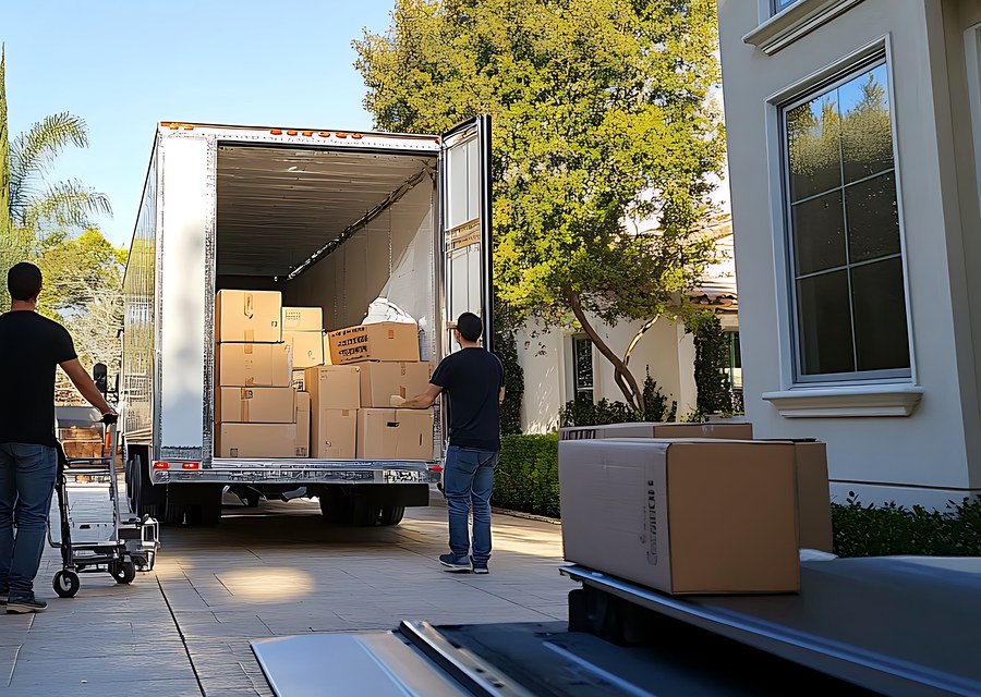 Movers loading a truck in Fairview, Oregon