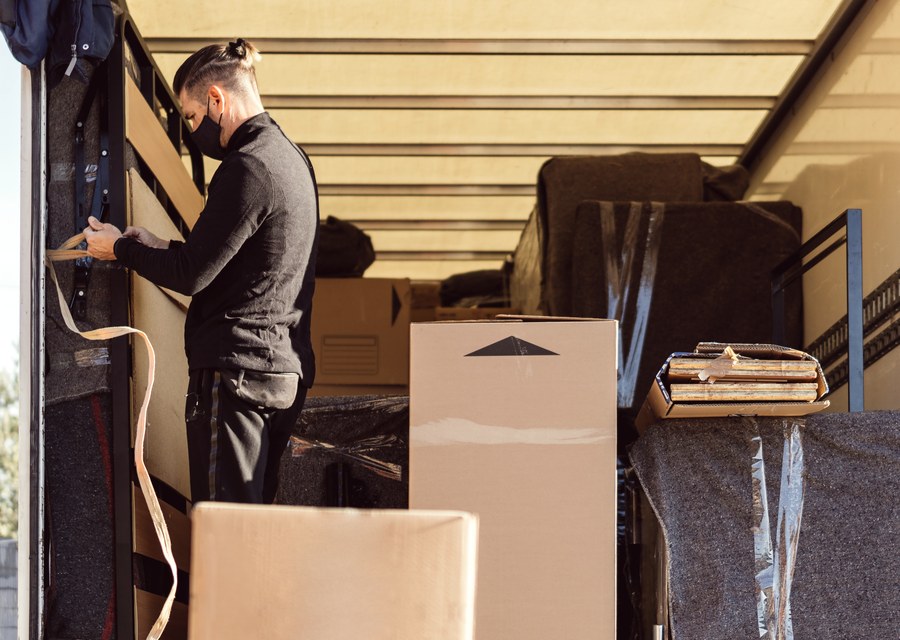Movers loading a truck in Albuquerque, New Mexico