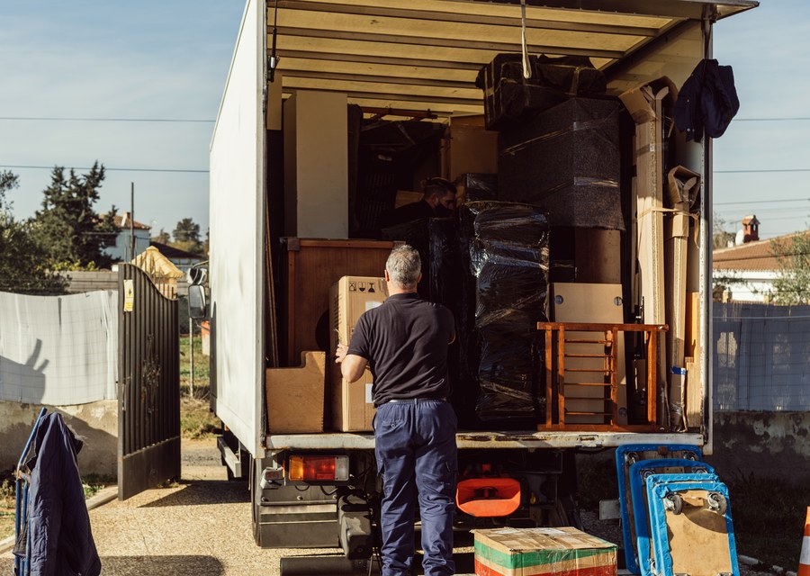 Movers loading a truck in Providence, Rhode Island