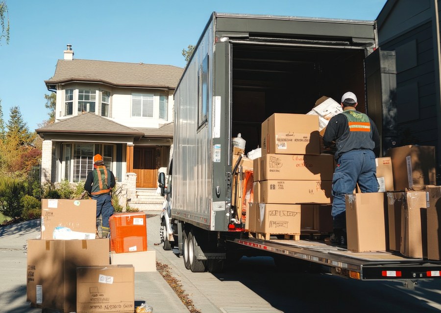 Movers loading a truck in Poultney, Vermont