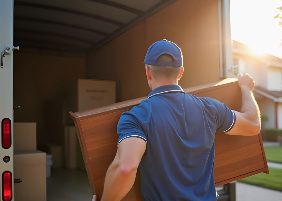 Movers loading a truck in New Orleans, Louisiana