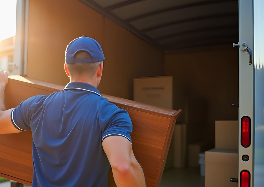 Movers loading a truck in Huntsville, Alabama