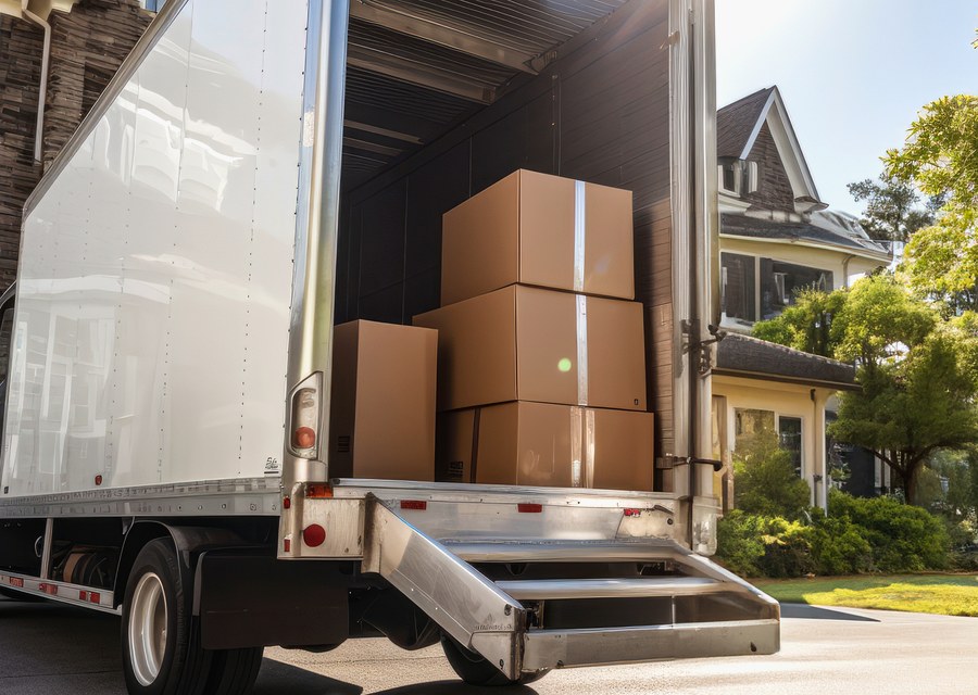 Movers loading a truck in Yonkers, New York