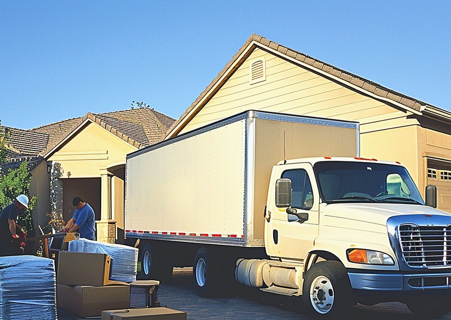 Movers loading a truck in Naperville, Illinois