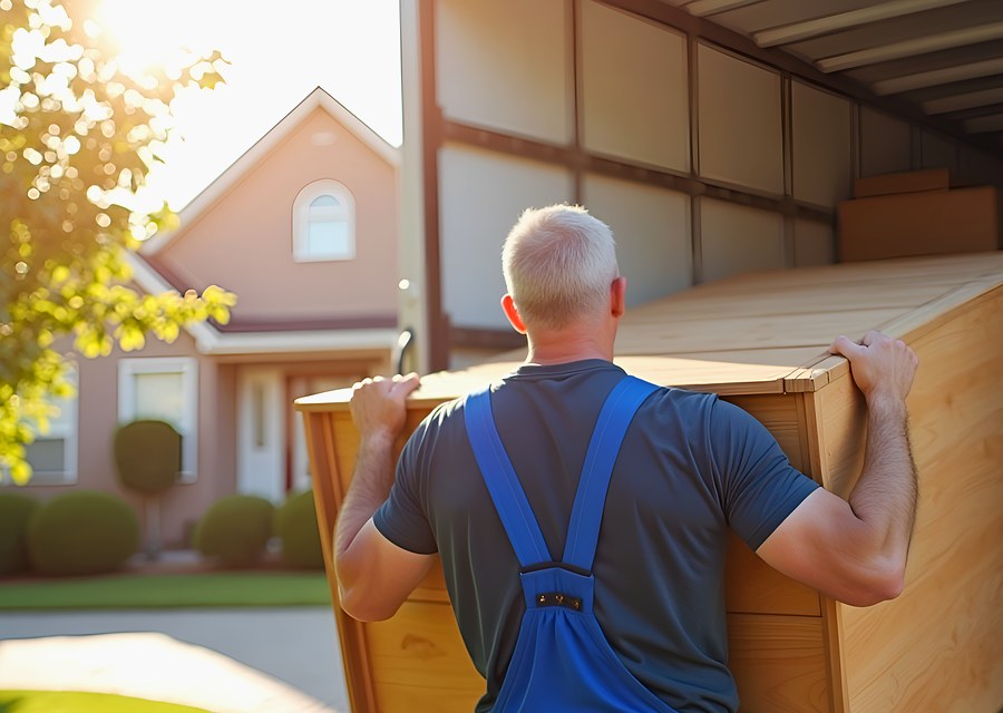 Movers loading a truck in Plymouth, Minnesota