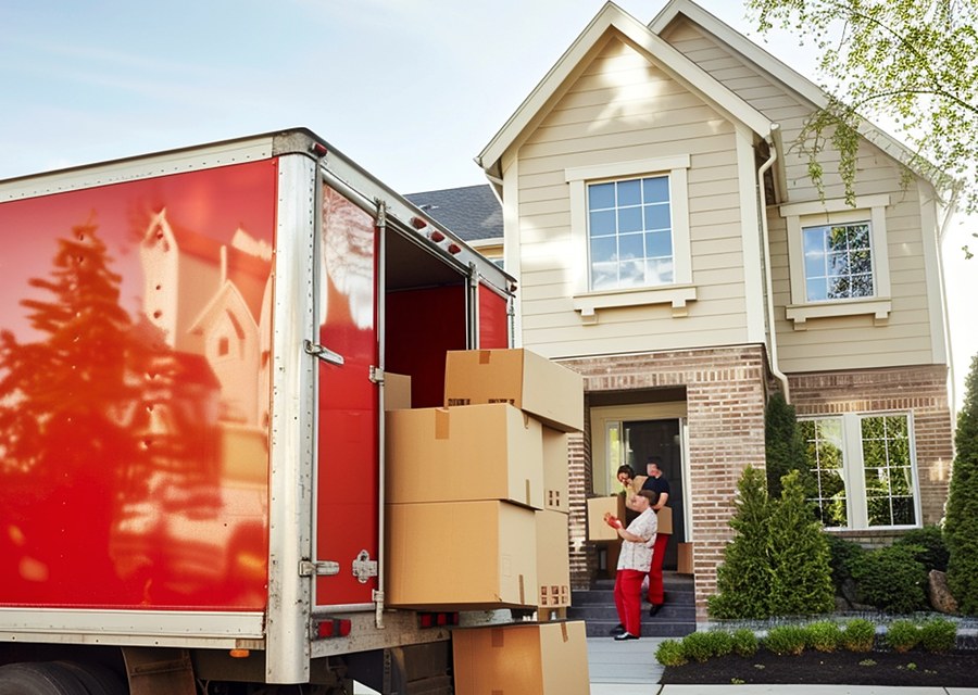 Movers loading a truck in Dellwood, Missouri