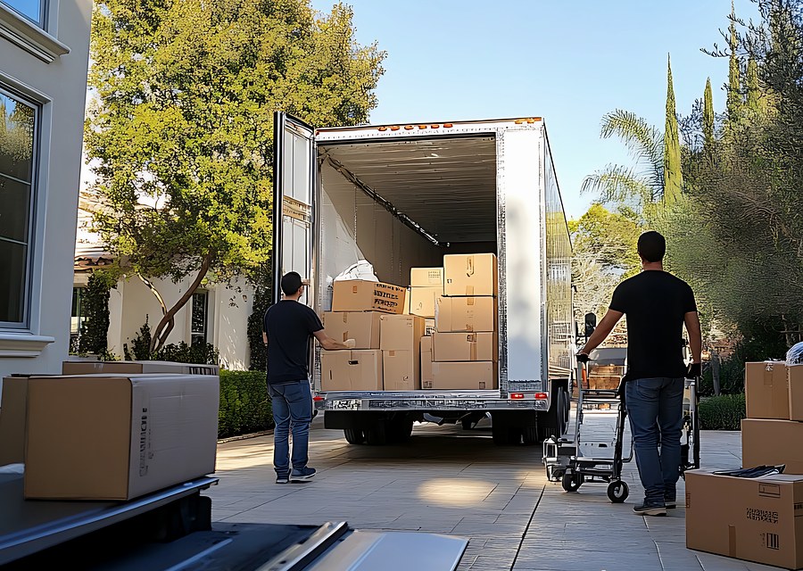Movers loading a truck in Dover, Delaware