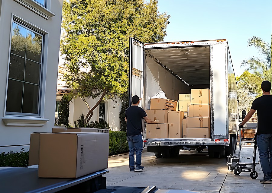 Movers loading a truck in Columbia, Mississippi