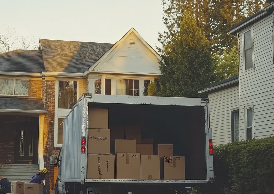 Movers loading a truck in Minneapolis, Minnesota