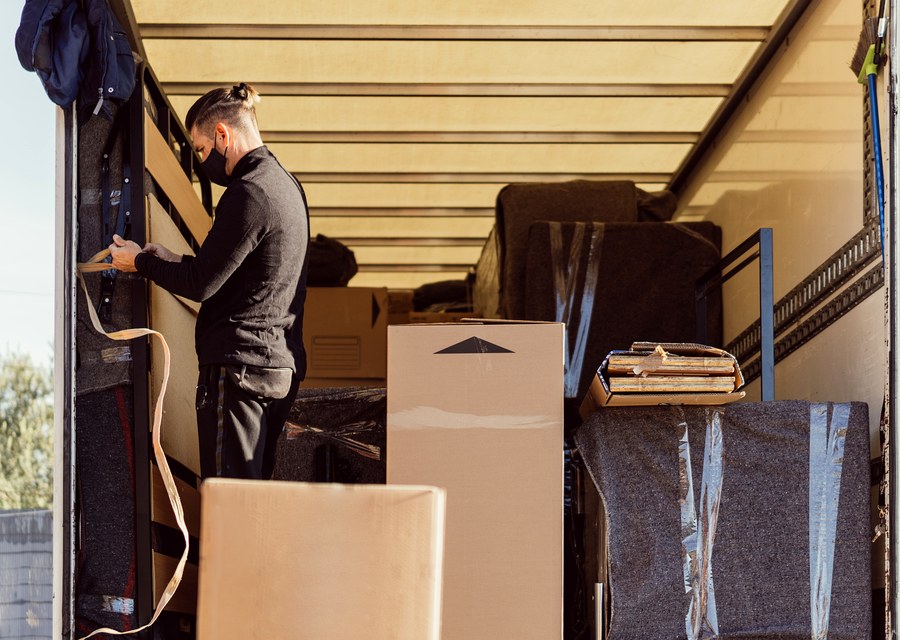 Movers loading a truck in Greensboro, North Carolina
