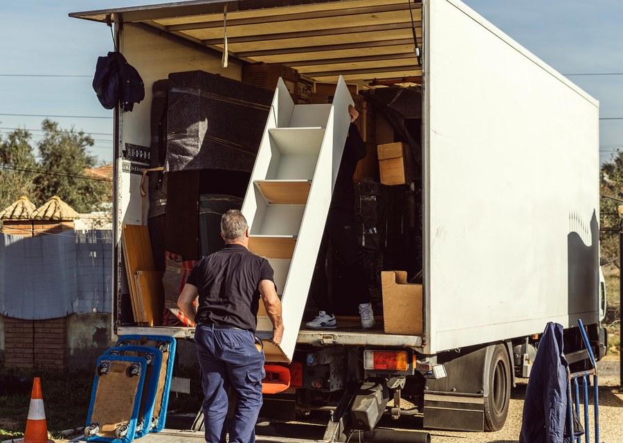 Movers loading a truck in Houston, Texas