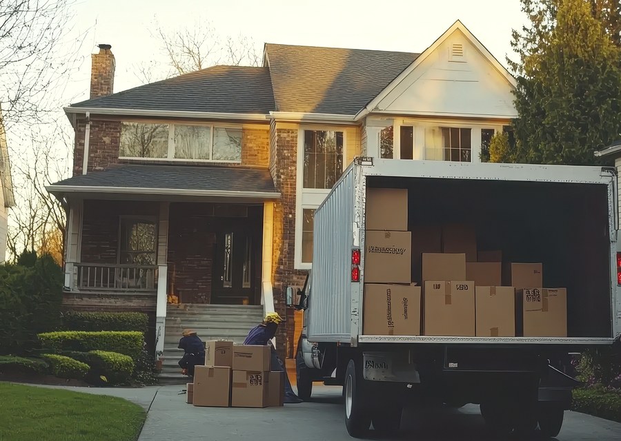 Movers loading a truck in Santa Fe, New Mexico